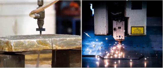 Coupe au laser vs coupe de l'eau